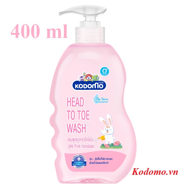 dau-tam-goi-tre-em-pink-hanabaki-400-ml